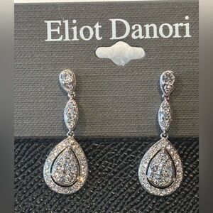NEW Eliot Danori Sparkling Cubic Zirconia Silver Teardrop Earrings
